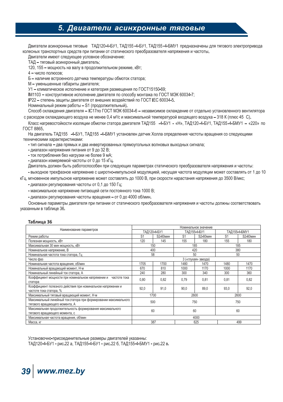 Электродвигатели асинхронные тяговые